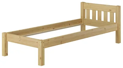 Produktbild von Massivholzbett Kiefer natur 100x200 Einzelbett Futonbett Bettrahmen Zubehör wählbar V-60.38-10Federleisten