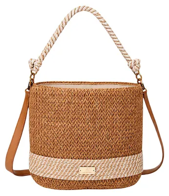 Produktbild von Gallantry, Damen-Beuteltasche in Bastoptik mit Kordelgriff, Braun / Beige