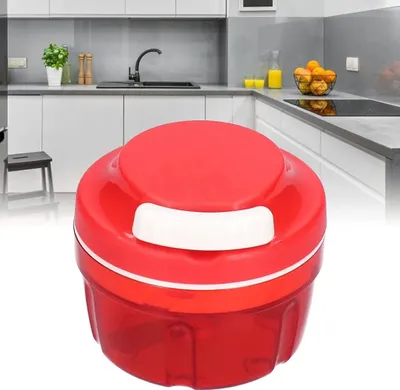 Produktbild von Gemüseschneider Zwiebelhacker, 300ML Manueller Lebensmittelzerkleinerer, Haushalt Kordelzug Design Zerkleinerer Fleischmixer Küche Kochen Zubehör