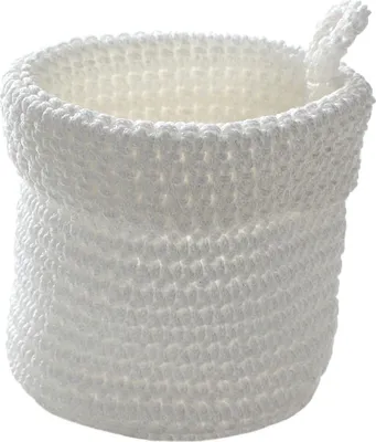 Immagine prodotto di Calicosy - Cestino rotondo in maglia all'uncinetto bianco 12x10cm