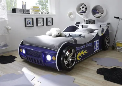 Produktbild von Bett Kinderbett Jugendbett Auto Kinder Jugend Autobett "Letta I" Blau