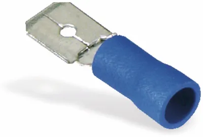Produktbild von Flachstecker, 6,3mm, blau, 10 Stück