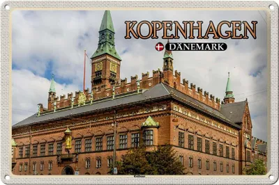 Produktbild von Blechschild Reise 30x20cm Kopenhagen Dänemark Rathaus