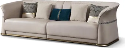 Produktbild von Leder 3-Sitzer Sofa in Schwarz, Modern Chesterfield Design