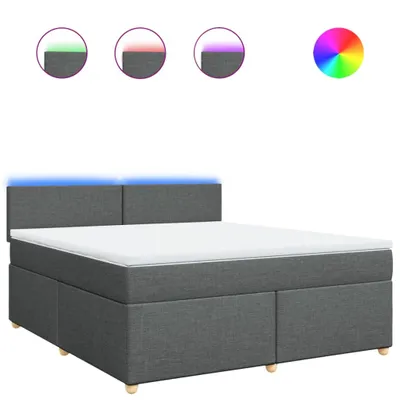 Produktbild von vidaXL Boxspringbett mit Matratze Dunkelgrau 180x200 cm Stoff