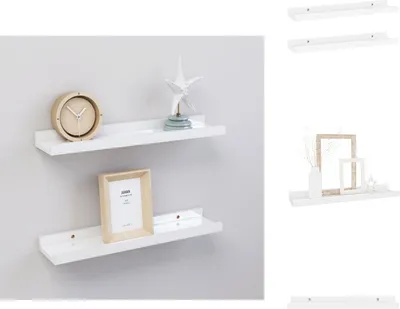 Zdjęcie produktu dla vidaXL Półki ścienne 2 szt. Biały połysk 40x9x3 cm - Półki ścienne