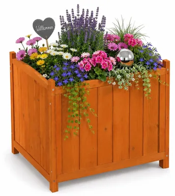 Immagine prodotto di Mucola fioriera fioriera quadrata portafiori abbeveratoio in legno fioriera fioriera fioriera - 50 cm