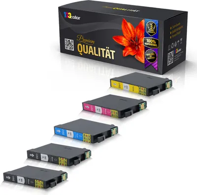 Produktbild von 5x Kompatible Tintenpatronen für Epson WorkForce WF2810 DWF WorkForce WF2830 WorkForce WF2835 DWF WorkForce WF2850 DWF 603XL 603 603 XL Schwarz Blau Rot Gelb - Color Plus Serie