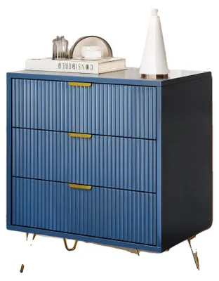 Immagine prodotto di Comodino, 3 cassetti, design moderno, blu scuro 60*40*70 cm