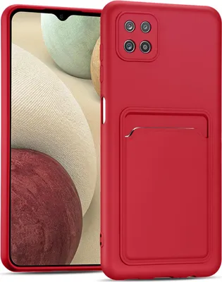 Zdjęcie produktu dla Etui na telefon Samsung Galaxy A22 5G Silikonowe etui ochronne z kieszenią na kartę Slim Cover, czerwone