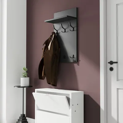 Obrázek produktu pro AKKE Anthrazitový šatní panel MIDI - SCHWARZE háčky ŠxV: 50x80 cm