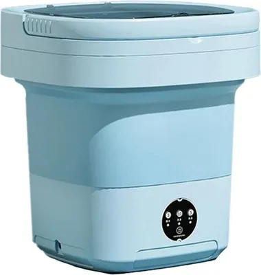 Immagine prodotto di INF Mini Lavatrice Pieghevole 11L con Scarico Esterno - Portatile e Compatta Blu