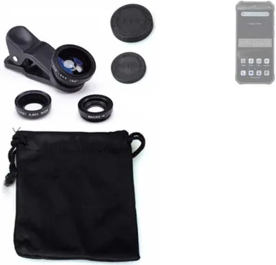 Produktbild von K-S-Trade Smartphone Kamera Linsen Set Kompatibel mit Oukitel WP36 3in1 Clip-On Kamera Adapter Macro Weitwinkel FishEye Fischauge Objektiv Linse