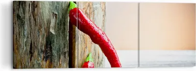 Produktbild von Bild auf Leinwand - Leinwandbild - Chili Gewürz Gemüse - 120x40cm - Wand Bild - Wanddeko - Leinwanddruck - Bilder - Kunstdruck - Wanddekoration - Leinwand bilder - Wandkunst - CA120x40-2264