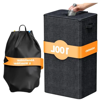 Produktbild von 1 Stück 100L Pfandflaschen Sammelbehälter mit großen waschbaren Beuteln für leere Flaschen und Altglas, Flaschenbeutel für die Küche im Lagerraum