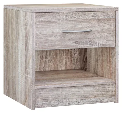 Produktbild von CASARIA® Nachttisch mit Schublade & Ablagefach Holz Eiche 41x39x28 cm, Nachtschrank Schlafzimmer Bett Nachtkästchen, moderne Kommode, einfache Montage