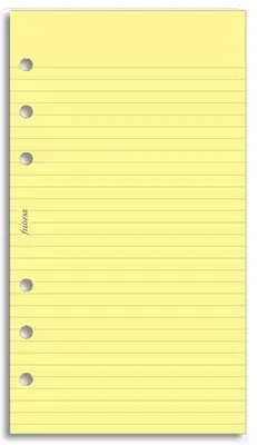 Image de Filofax spare diary refill Personal lined paper, yellow, 30 sheets