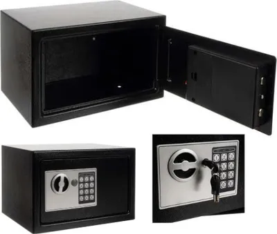 Produktbild von Bemi Elektronische Safe Heimtresor Mit Zahlenschloss Schlüsselcode Schwarz