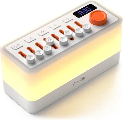 Obrázok produktu pre Nočná lampička s Bluetooth reproduktorom, 11 farieb, nastaviteľná intenzita svetla, 8 zvukových efektov