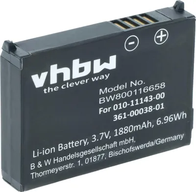Produktbild von vhbw Akku kompatibel mit Garmin Zumo 660LM, 650, 210 CE, 600, 660, 220, 665LM, 665, 210 GPS Navigation Navi (1880 mAh, 3,7 V, Li-Ion)
