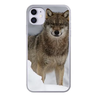 Produktbild von MuchoWow® Handyhülle Schutzhülle Hülle für iPhone 11 Wolf - Schnee - Tiere Silikon Softcase Handy Hülle - Handytasche