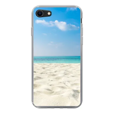 Produktbild von MuchoWow® Handyhülle Schutzhülle Hülle für iPhone SE 2020 Tropisch - Strand - Meer Silikon Softcase Handy Hülle - Kartenbesitzer