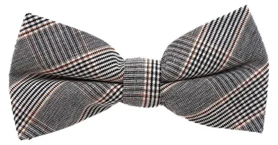 Produktbild von DonDon Herren Fliege 12 x 6 cm kariert gebunden und stufenlos justierbar aus Baumwolle im Tweed Style grau-braun