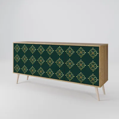 Produktbild von Spacerebels Kommode mit 3 Türen - Sideboard Komodenschrank - Highboard - Kleiderschrank Möbel - Wohnzimmer Schlafzimmer - 57,5×111×42 (HxBxT)