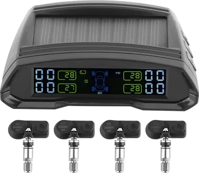 Obrázok produktu pre Bezdrôtový monitor tlaku v pneumatikách Solárne/USB napájanie TPMS Senzor s digitálnym LCD displejom