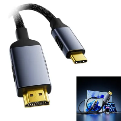 Produktbild von USB-C-zu-HDMI-Kabel 10 ft/2 m, 4K-Hochgeschwindigkeits-USB-3.1-Typ-C-zu-HDMI-Kabel, Adapterkabel für Mobiltelefon, Tablet, Fernseher und Monitor