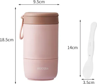 Produktbild von Isolierte Edelstahl-Trinkflasche 730 ml, doppelwandig, auslaufsicher für Porridge & Joghurt, ideal für Arbeit, Schule & Reisen