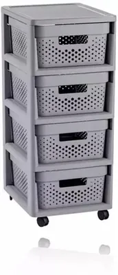 Rollregal KETER Curver Infinity 4 x 11 L, hellgrau