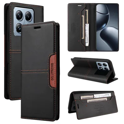 Zdjęcie produktu dla Etui z klapką chroniące przed RFID do Xiaomi 14T Pro 5G – GQUTROBE Smart Case, kieszenie na karty