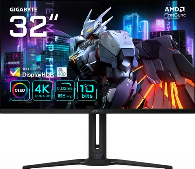 Produktbild von AORUS FO32U (80.3 cm (31.5 Zoll), schwarz, UltraHD/4K, QD-OLED, USB-C, 165Hz Panel)
