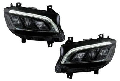Produktbild von LED-Scheinwerfer für Mercedes Sprinter W907 W910 Halogen 2019-2027 Schwarz.