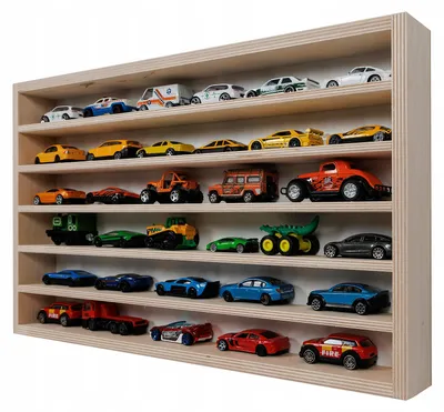 Produktbild von Sammlervitrine 50x30 für Modellautos und Figuren, Holzregal Organizer