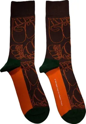 Obrázok produktu pre The Beatles Rubber Soul Text Outlines Repeat Brown 40-45 Ponožky