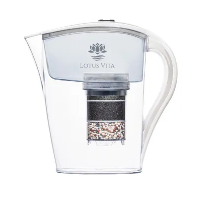 Produktbild von Lotus Vita Wasserfilter Kanne Family 1,8L - Weiß - Natura Plus