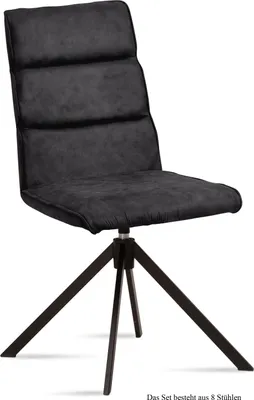 Produktbild von Esszimmerstuhl drehbar (8er-Set) Deedea 47x92x60 Schwarz/Anthrazit