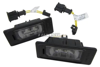 Produktbild von 2x Original VW LED Kennzeichenbeleuchtung + Anschluss Adapter Kabel SET #8K