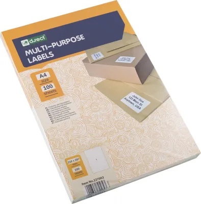 Obrázok produktu pre Samolepiaci štítok A4/100 listov D.RECT