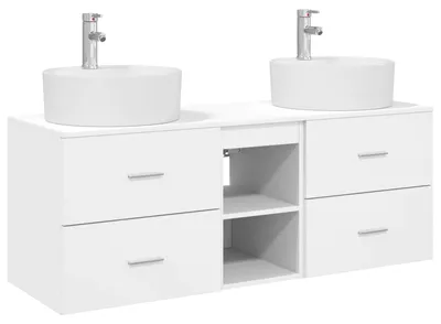 Produktbild von Badezimmerschrank-Set 3 stk. Weiß 49,5 x 44,5 x 65 cm
