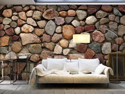 Produktbild von Vlies Fototapete Steinwand 400x280 cm Tapeten Wandtapete XXL Steine Mauer Steinoptik Steinmauer 3D f-A-0492-a-b
