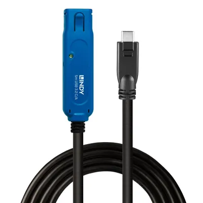 Produktbild von Lindy 43380, 5 m, USB C, USB A, USB 3.2 Gen 1 (3.1 Gen 1), Schwarz