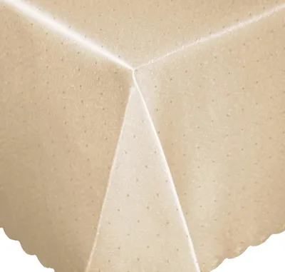 Produktbild von Tischdecke 130x160 cm ecru eckig Mitteldecke Punkte bügelfrei fleckenabweisend