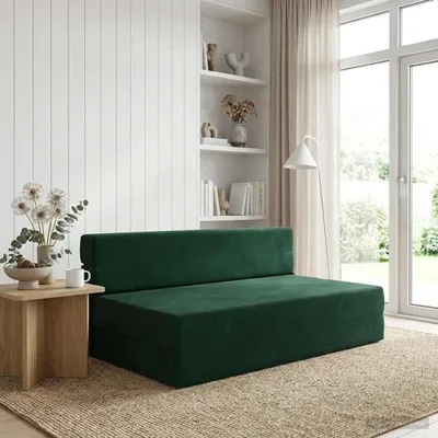 Produktbild von vidaXL Klappsofa Bett Dunkelgrün 152 x 86,5 x 60 cm Stoff
