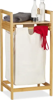 Image de Panier à linge en bambou avec étagère RD8863