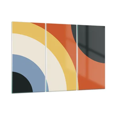 Produktbild von Bilder auf glas - 3 Teile - Abstraktion die Farben Radius - 105x70cm - Glasbilder - Wandbilder - Bilder - Wanddekoration aus Glas - Glas Bilder - Wandbild auf Glas - GCE105x70-4267