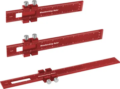 Produktbild von 3 Stück Aluminiumlegierung Präzisions-Taschenlineal Holzbearbeitung Positionierung Anreißlehre Carpenter Markinig Lineal