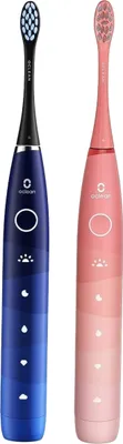 Produktbild von Oclean Flow Find Duo Set, Erwachsener, Schallzahnbürste, Whitening, Blau, Pink, 76000 Bewegungen pro Minute, 2 min